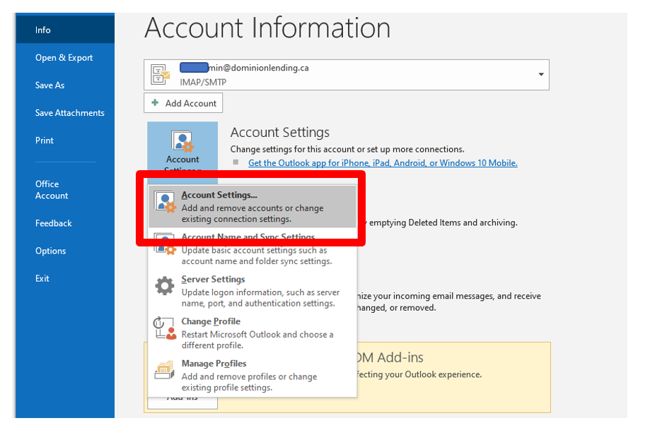 Outlook 365 настройка imap